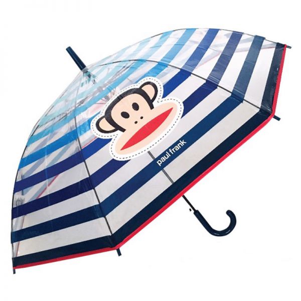 Ομπρέλα μεγάλη αυτόματη αντιανεμική διάφανη ριγέ Paul Frank AutomaticTransparent Umbrella
