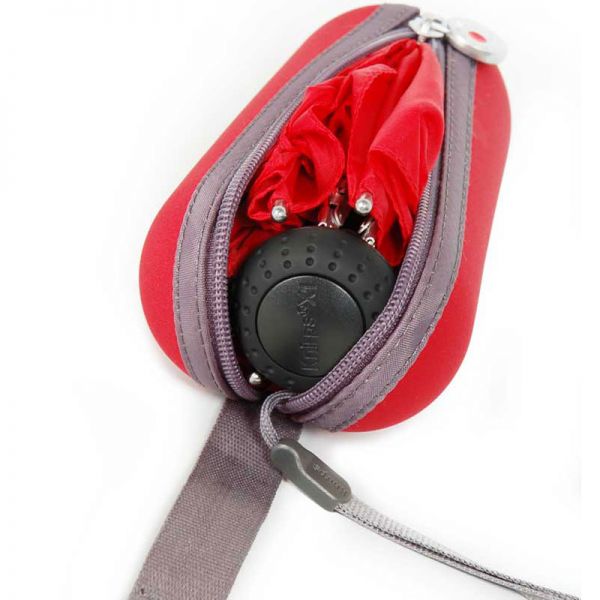 Manual Mini Folding Umbrella Knirps X1 Red / Heart