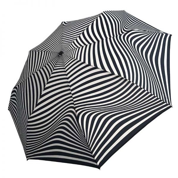 Ομπρέλα γυναικεία ασπρόμαυρη σπαστή χειροκίνητη Guy Laroche Folding Umbrella 8340, ζέβρα