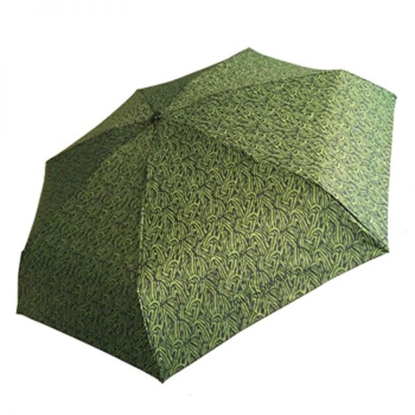 Ομπρέλα γυναικεία mini σπαστή εμπριμέ Guy Laroche Folding Umbrella 8365, πράσινη