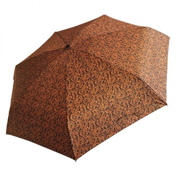 Ομπρέλα γυναικεία mini σπαστή εμπριμέ Guy Laroche Folding Umbrella 8365, καμηλό