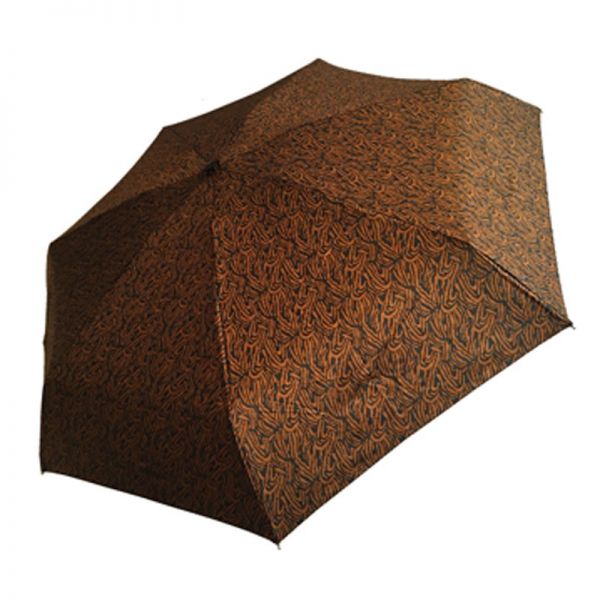 Ομπρέλα γυναικεία mini σπαστή εμπριμέ Guy Laroche Folding Umbrella 8365, καφέ
