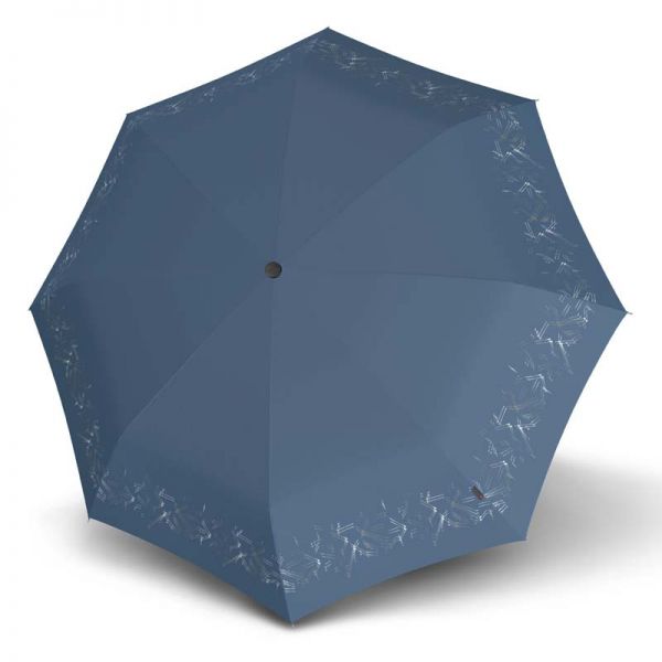 Ομπρέλα σπαστή μπλε αυτόματο άνοιγμα - κλείσιμο με ανακλαστικά στοιχεία, Knirps Fiber T.200 Duomatic Reflectives Denim