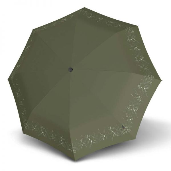 Automatic Open - Close Reflectives Folding Umbrella Knirps T.200 Duomatic Olive