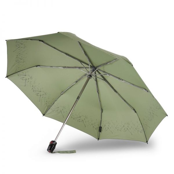 Automatic Open - Close Reflectives Folding Umbrella Knirps T.200 Duomatic Olive