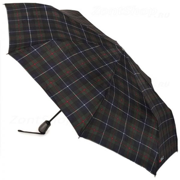 Ομπρέλα σπαστή καρώ αυτόματο άνοιγμα - κλείσιμο H.Due.O. Folding Umbrella Checks, πράσινο - μπλε
