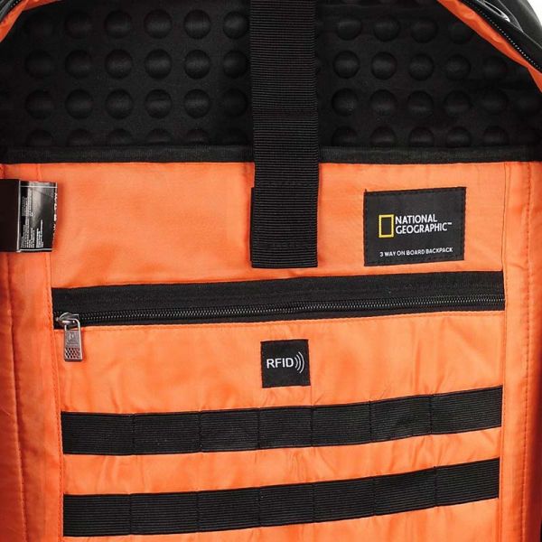 Τσάντα ταξιδίου - σακίδιο πλάτης μαύρο National Geographic Hybrid 3 Way Backpack Black, εσωτερικό λεπτομέρεια.