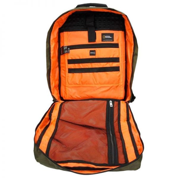 Τσάντα ταξιδίου - σακίδιο πλάτης χακί National Geographic Hybrid 3 Way Backpack Khaki, εσωτερικό.