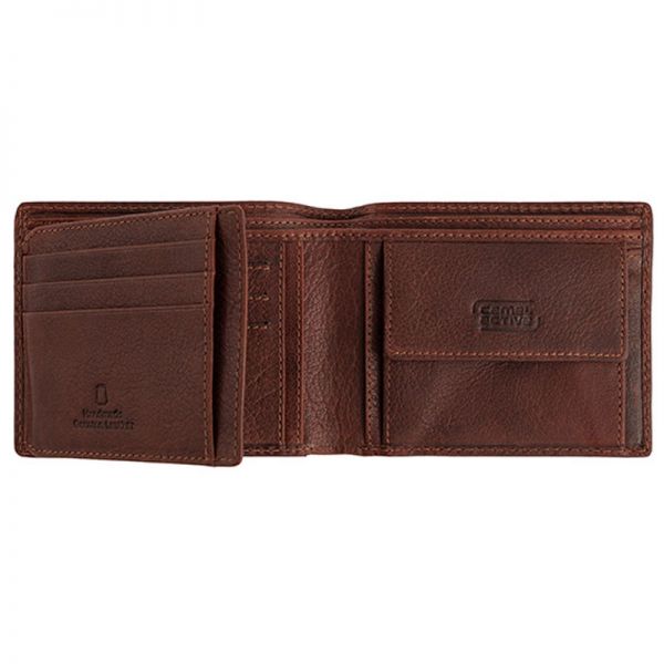 Leather Horizontal Wallet Camel Active Calgary Brown