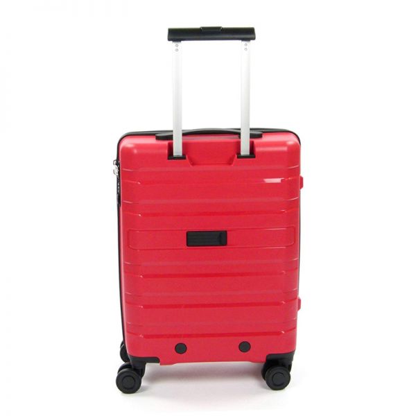 Βαλίτσα σκληρή καμπίνας κόκκινη με 4 ρόδες Jaguar Voyager Trolley Cabin Red, πίσω όψη