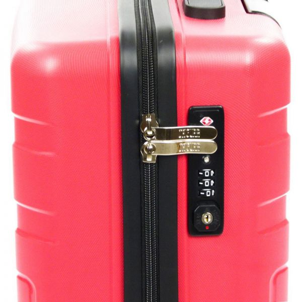 Βαλίτσα σκληρή καμπίνας κόκκινη με 4 ρόδες Jaguar Voyager Trolley Cabin Red, λεπτομέρεια, κλειδαριά TSA
