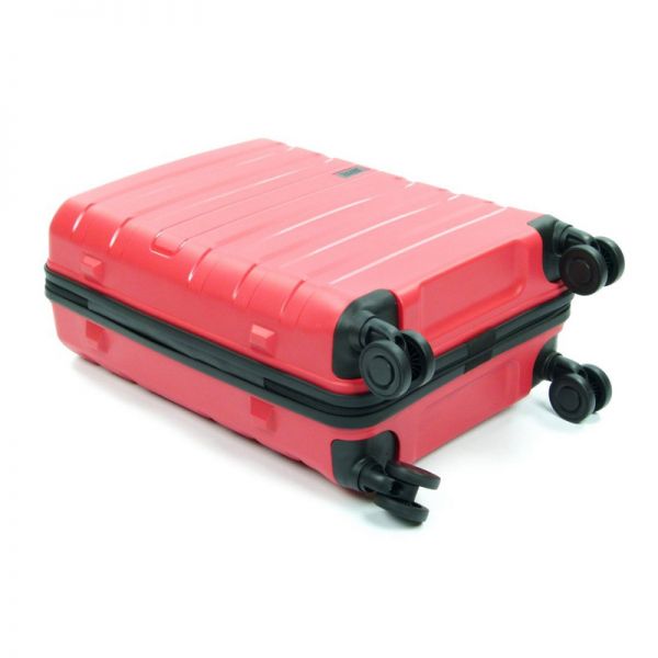 Βαλίτσα σκληρή καμπίνας κόκκινη με 4 ρόδες Jaguar Voyager Trolley Cabin Red