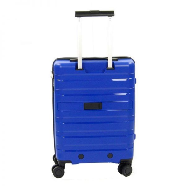 Βαλίτσα σκληρή καμπίνας μπλε με 4 ρόδες Jaguar Voyager Trolley Cabin Blue, πίσω όψη