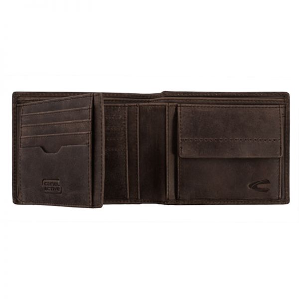 Leather Horizontal Wallet Camel Active Hanoi Brown