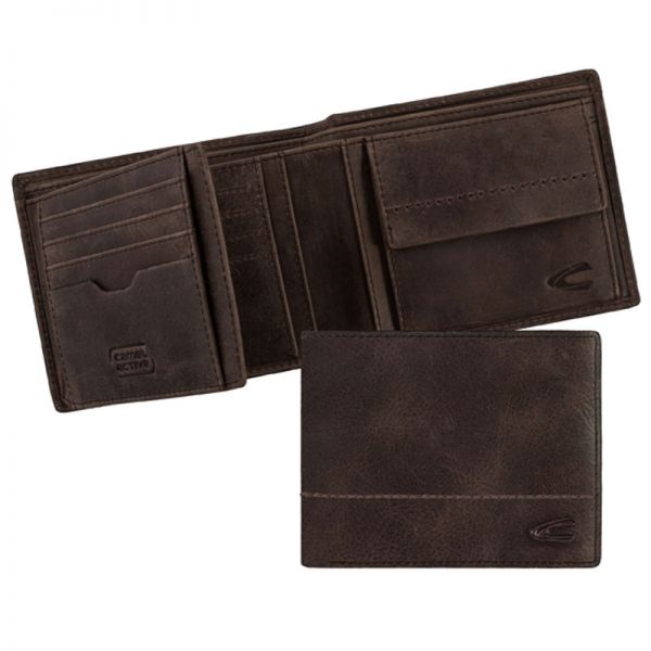 Leather Horizontal Wallet Camel Active Hanoi Brown