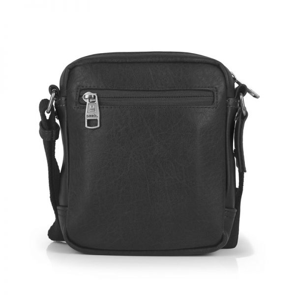 Τσαντάκι ώμου ανδρικό μαύρο Gabol Pocket Shoulder Bag Black, πίσω όψη