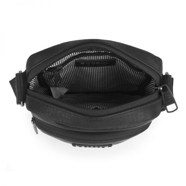 Τσαντάκι ώμου ανδρικό μαύρο Gabol Pocket Shoulder Bag Black, εσωτερικό