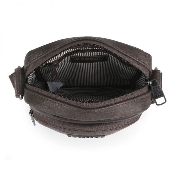Τσαντάκι ώμου ανδρικό καφέ Gabol Pocket Shoulder Bag Brown, εσωτερικό