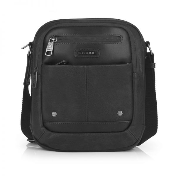 Τσαντάκι ώμου ανδρικό μεσαίο μαύρο Gabol Pocket Shoulder Bag Black