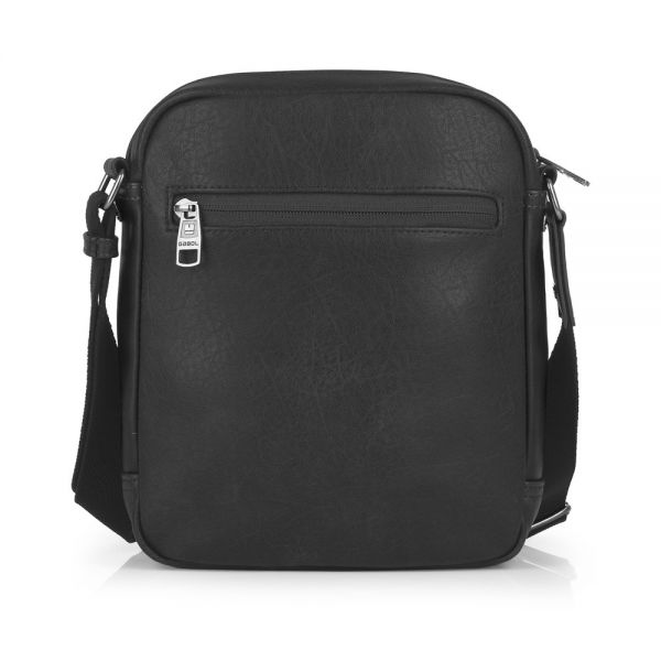 Τσαντάκι ώμου ανδρικό μεσαίο μαύρο Gabol Pocket Shoulder Bag Black, πίσω όψη