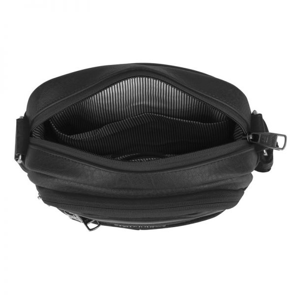 Τσαντάκι ώμου ανδρικό μεσαίο μαύρο Gabol Pocket Shoulder Bag Black, εσωτερικό