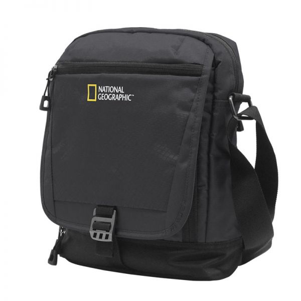 Τσάντα ώμου ανδρική μαύρη National Geographic Trail Utility Bag With Flap M Black