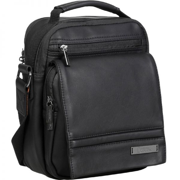 Τσάντα ανδρική ώμου & χεριού μαύρη National Geographic Peak Utility Bag With Handle Black, αριστερή όψη