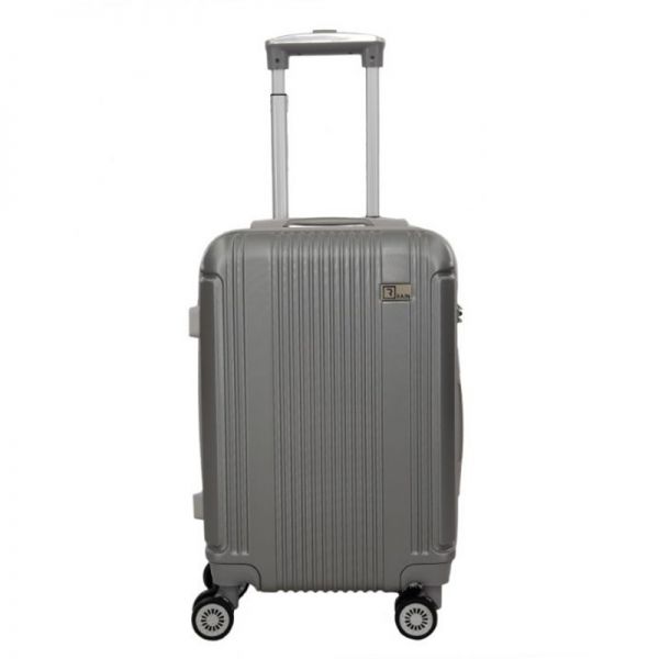 Βαλίτσα σκληρή μικρή ασημί με 4 ρόδες Rain 4W RB9028 Luggage Silver