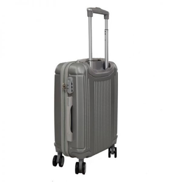 Βαλίτσα σκληρή μικρή ασημί με 4 ρόδες Rain 4W RB9028 Luggage Silver, πίσω όψη