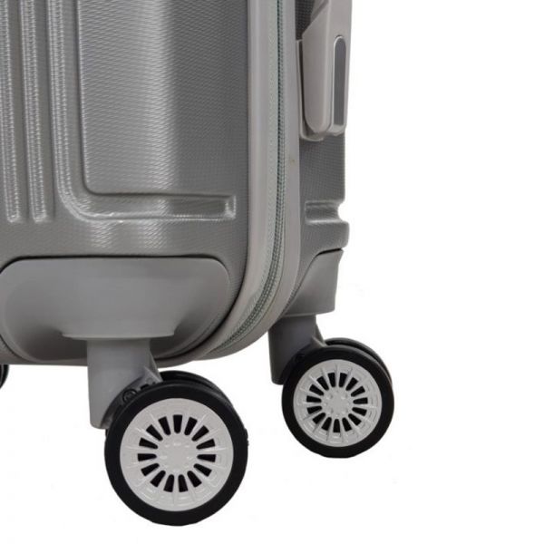 Βαλίτσα σκληρή μικρή ασημί με 4 ρόδες Rain 4W RB9028 Luggage Silver, λεπτομέρεια, ρόδες