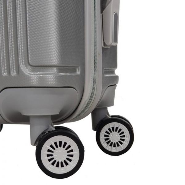 Cabin Hard Luggage 4 Wheels Rain RB9028 Silver