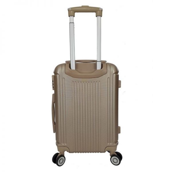 Βαλίτσα σκληρή μικρή χρυσή με 4 ρόδες Rain 4W RB9028 Luggage Gold, πίσω όψη