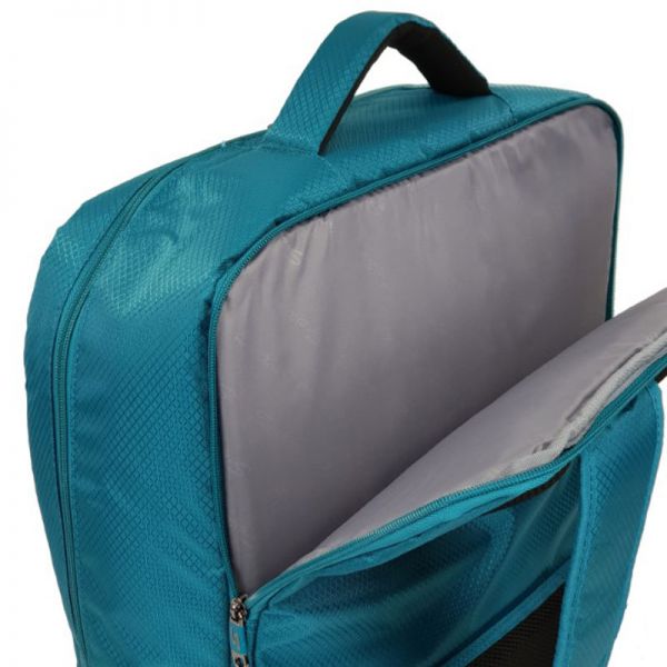 Τσάντα ταξιδίου - σακίδιο πλάτης τιρκουάζ Stelxis Ultra Light Cabin Bag Turquoise, πίσω όψη, θέση laptop