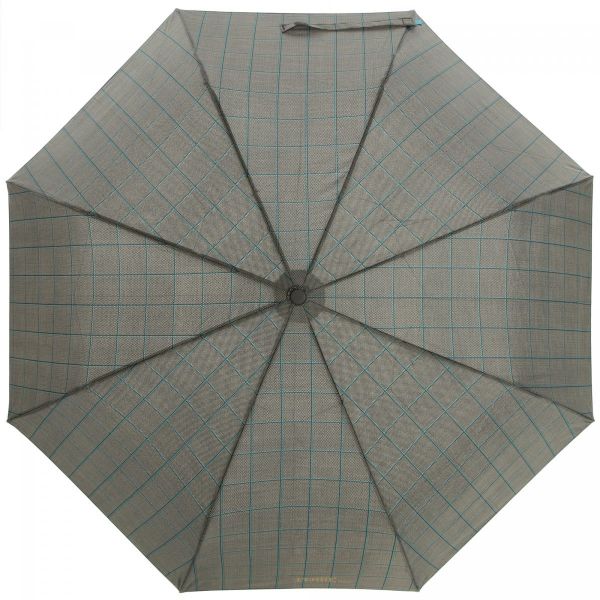 Ομπρέλα ανδρική σπαστή με γυριστή λαβή, καρώ, αυτόματη Ferré‎ Automatic Folding Umbrella Check Grey.