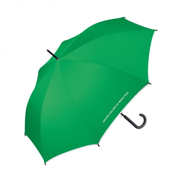 Ομπρέλα μεγάλη αυτόματη πράσινη με ρέλι United Colors of Benetton Long Stick Umbrella Green.