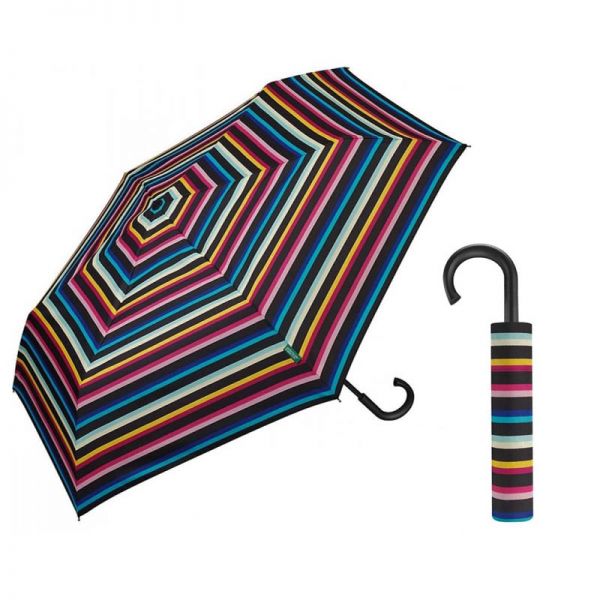 Ομπρέλα σπαστή αυτόματη ριγέ United Colors Of Benetton Super Mini RH Folding Umbrella Multi Stripes.
