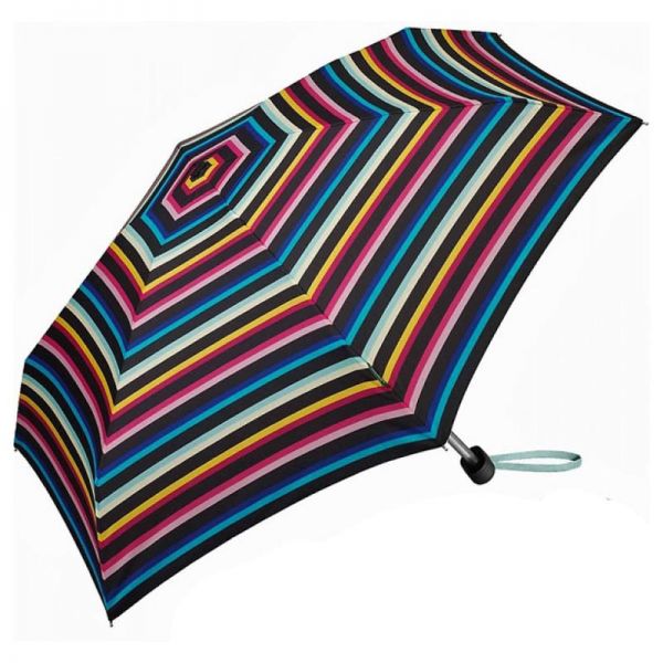 Ομπρέλα γυναικεία μίνι σπαστή πλακέ ριγέ United Colors Of Benetton Ultra Mini Flat Folding Umbrella Multi Stripes.