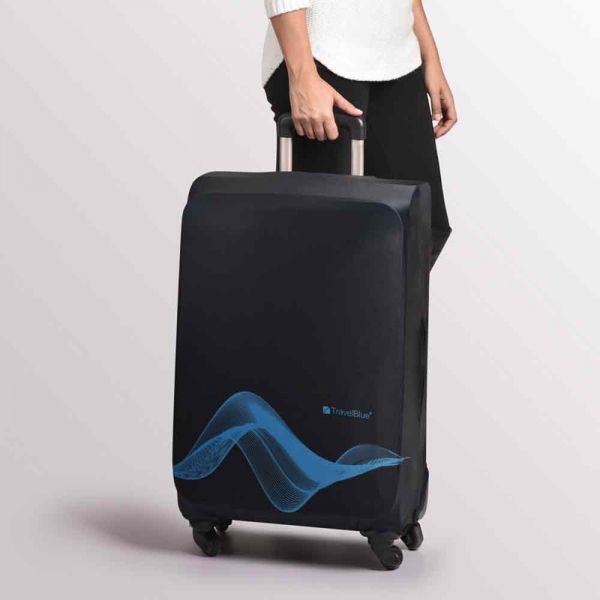 Προστατευτικό κάλυμμα βαλίτσας Travel Blue Luggage Cover Black, μεσαίο μέγεθος.