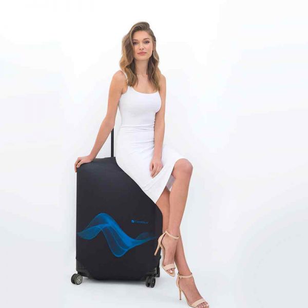 Luggage Cover Travel Blue Black