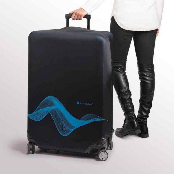 Luggage Cover Travel Blue Black