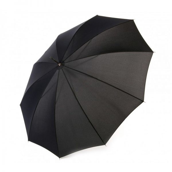 Long Automatic Umbrella With Wooden Handle Knirps AC Black