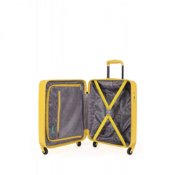 Cabin Hard Luggage United Colors Of Benetton 4W UCB Yellow