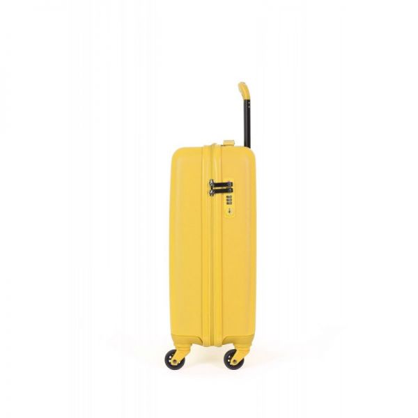 Βαλίτσα σκληρή μικρή κίτρινη United Colors Of Benetton 4W Luggage UCB Yellow, δεξιά όψη.