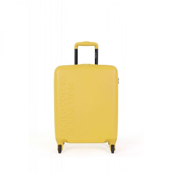 Βαλίτσα σκληρή μικρή κίτρινη United Colors Of Benetton 4W Luggage UCB Yellow