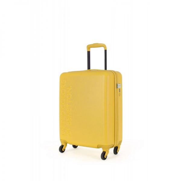 Βαλίτσα σκληρή μικρή κίτρινη United Colors Of Benetton 4W Luggage UCB Yellow.