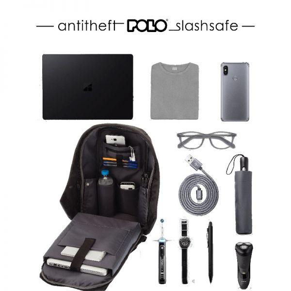 Business Anti-Theft Backpack POLO Black