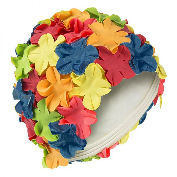 Swimming Cap With Colorful Flowers