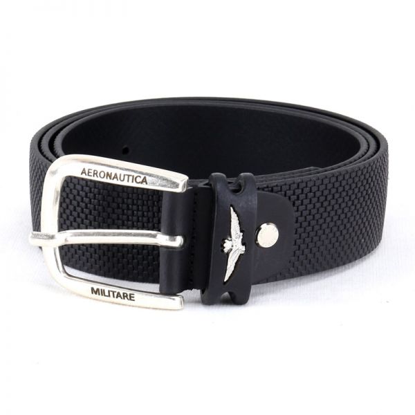 Leather Belt Aeronautica Militare AM 400 Black