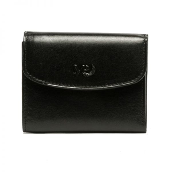 Πορτοφόλι δερμάτινο μικρό μαύρο Marta Ponti Tagus Small Wallet Black