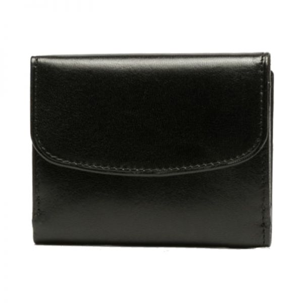 Πορτοφόλι δερμάτινο μικρό μαύρο Marta Ponti Tagus Small Wallet Black